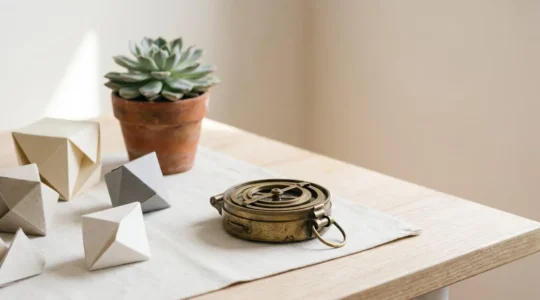 Composition minimaliste représentant l'innovation entrepreneuriale et la découverte de nouvelles opportunités