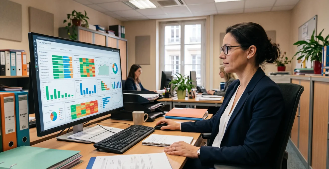 DRH consultant un tableau de bord de gestion des temps pour plusieurs sites