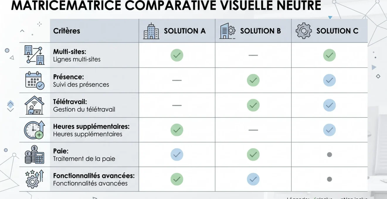 Comparaison visuelle de capacités GTA pour une ETI multisites